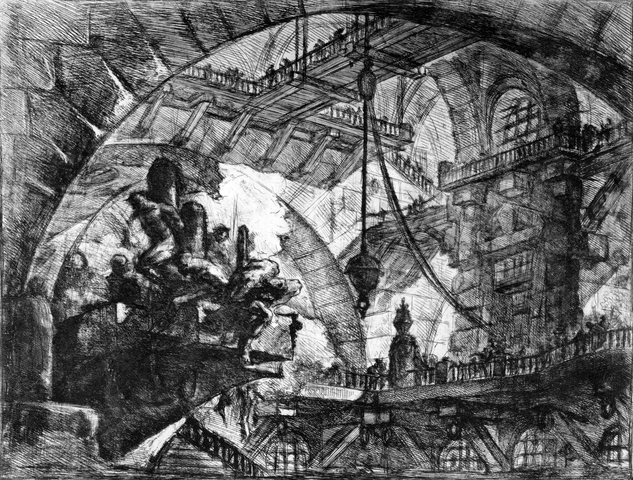 Tallrik från serien "Prisons of Invention", 1761 av Giovanni Battista Piranesi