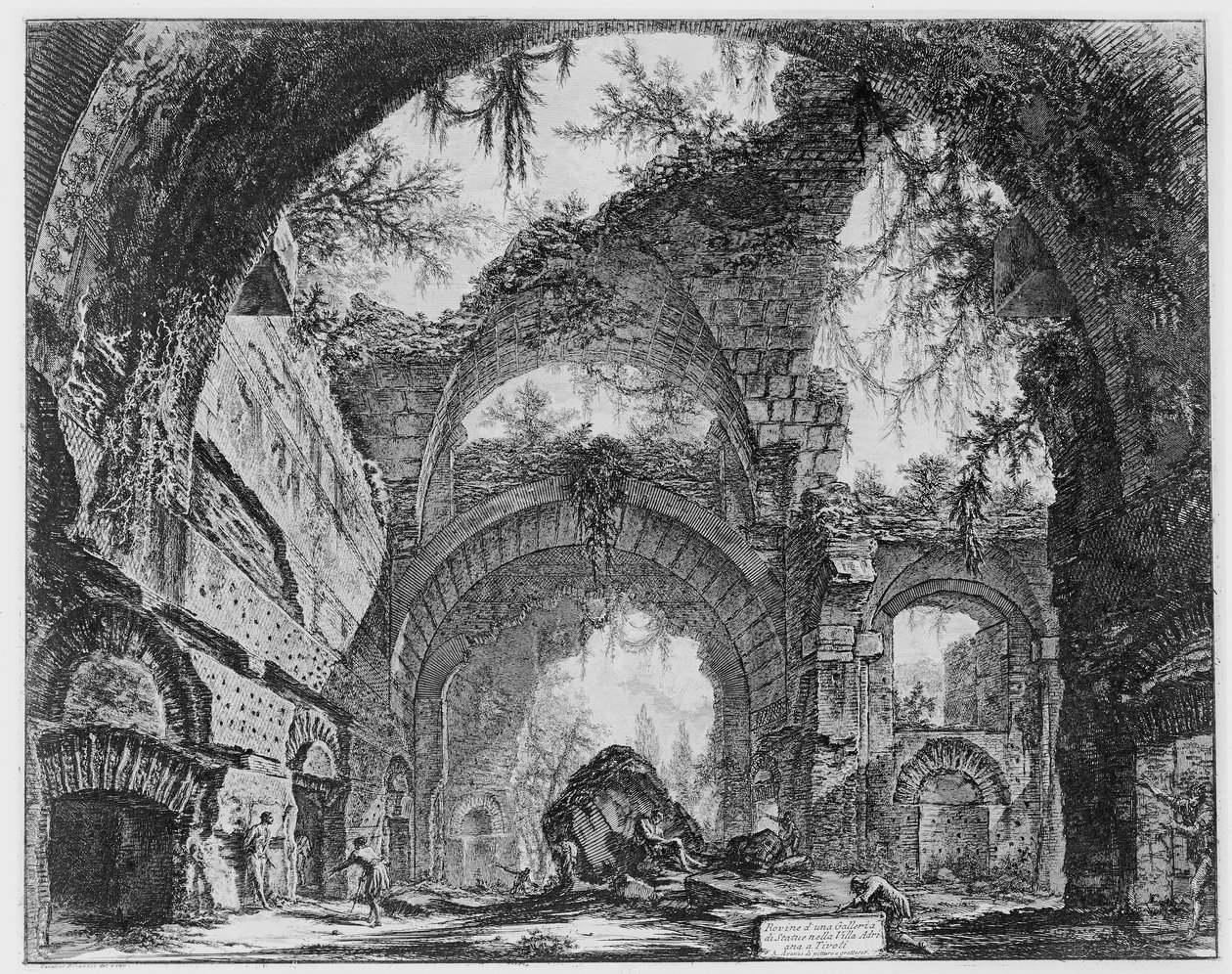 Förstört galleri av Villa Adriana i Tivoli av Giovanni Battista Piranesi