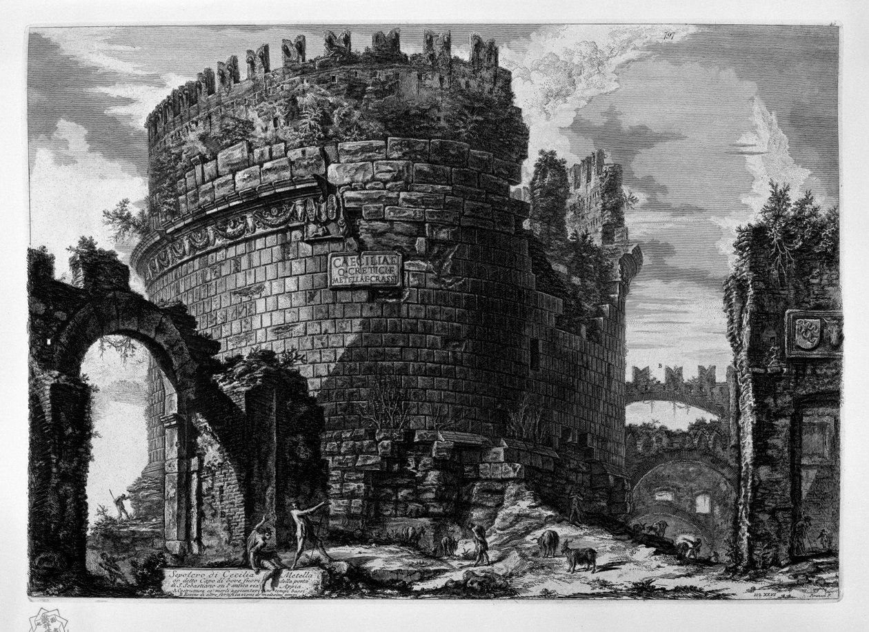 Sepolcro di Cecilia Metella av Giovanni Battista Piranesi