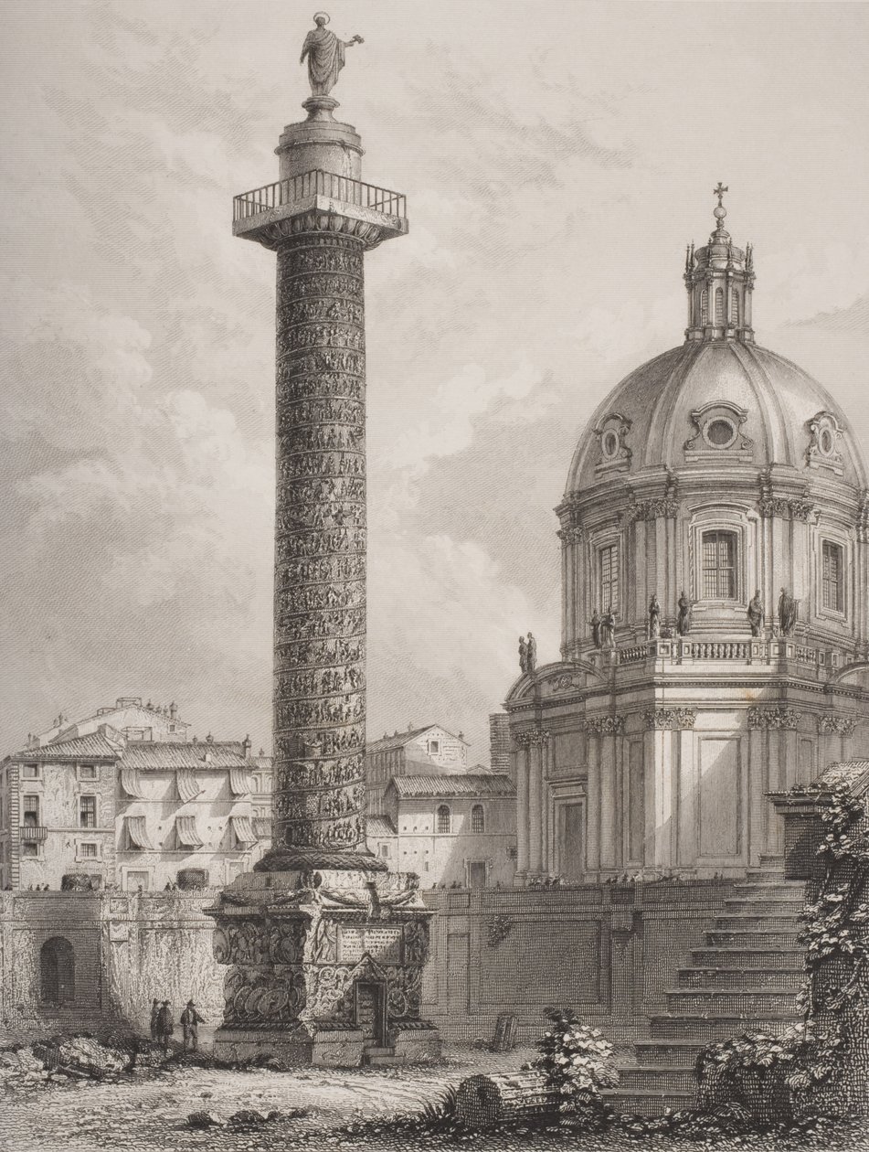 Trajanus kolumn, Rom, graverad av A. Willmore av Giovanni Battista Piranesi