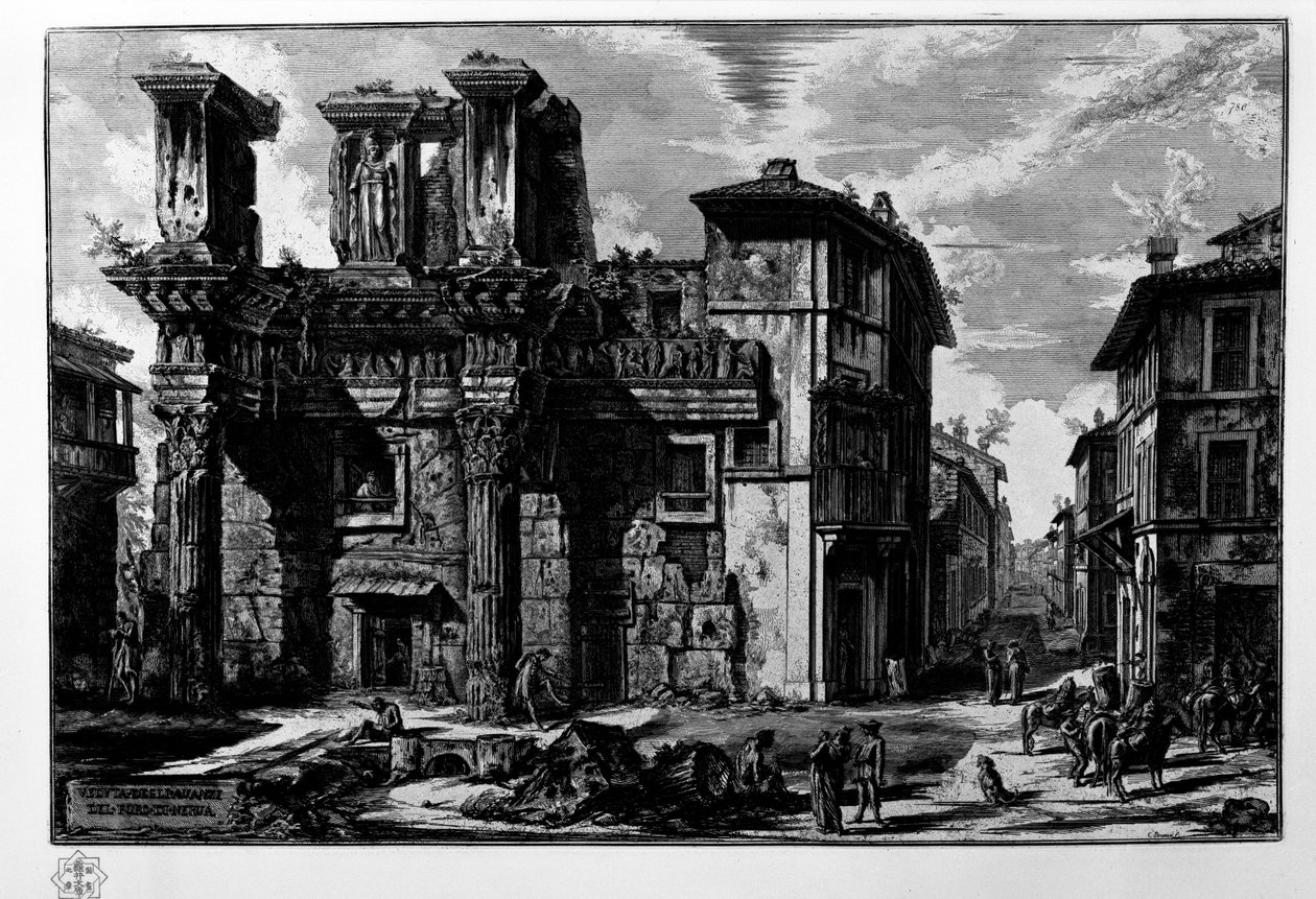 Veduta degli avanzi del Foro di Nerva av Giovanni Battista Piranesi