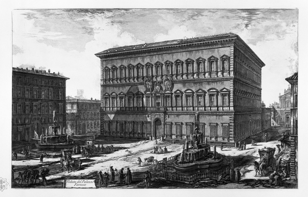 Veduta del Palazzo Farnese av Giovanni Battista Piranesi
