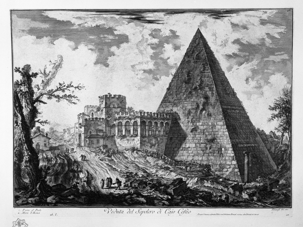 Veduta del Sepolcro di Cajo Cestio av Giovanni Battista Piranesi