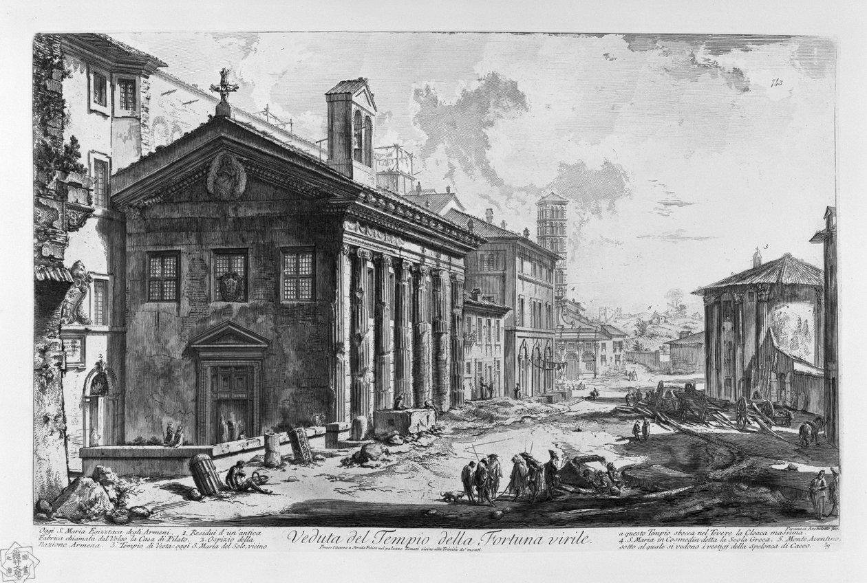 Utsikt över templet Portuno (Piranesi av Giovanni Battista Piranesi