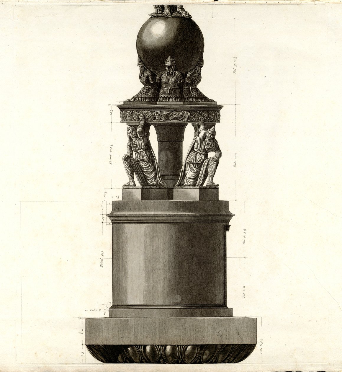 Veduta del prospetto principale della Colonna Trajana av Giovanni Battista Piranesi