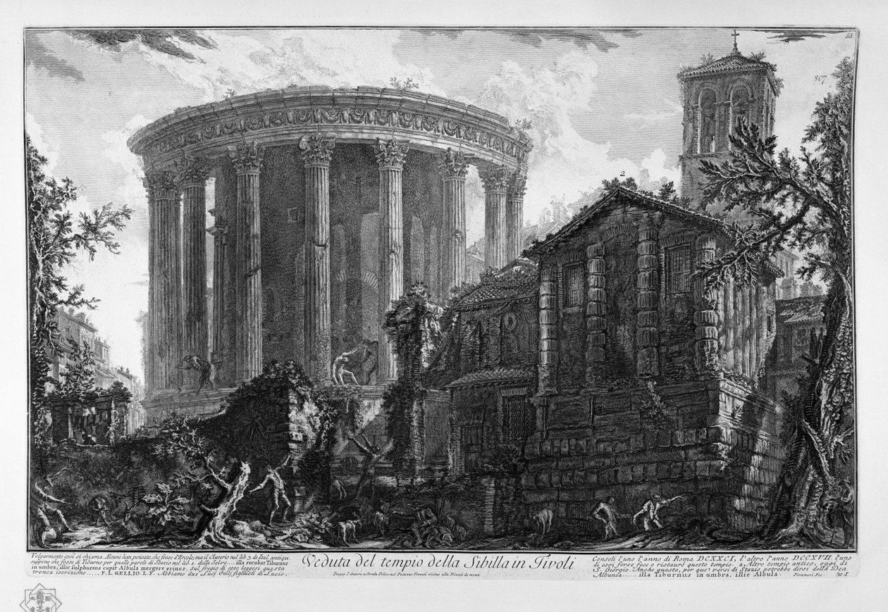Utsikt över Sibylens tempel i Tivoli av Giovanni Battista Piranesi