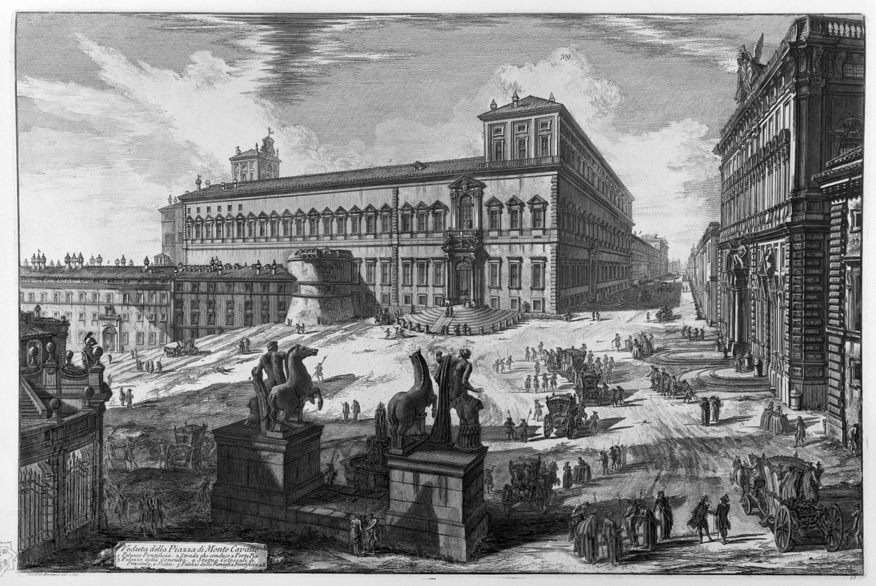 Veduta della Piazza di Monte Cavallo av Giovanni Battista Piranesi