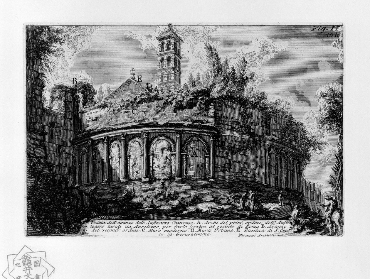 Veduta dell’avanzo dell’Anfiteatro Castrense av Giovanni Battista Piranesi