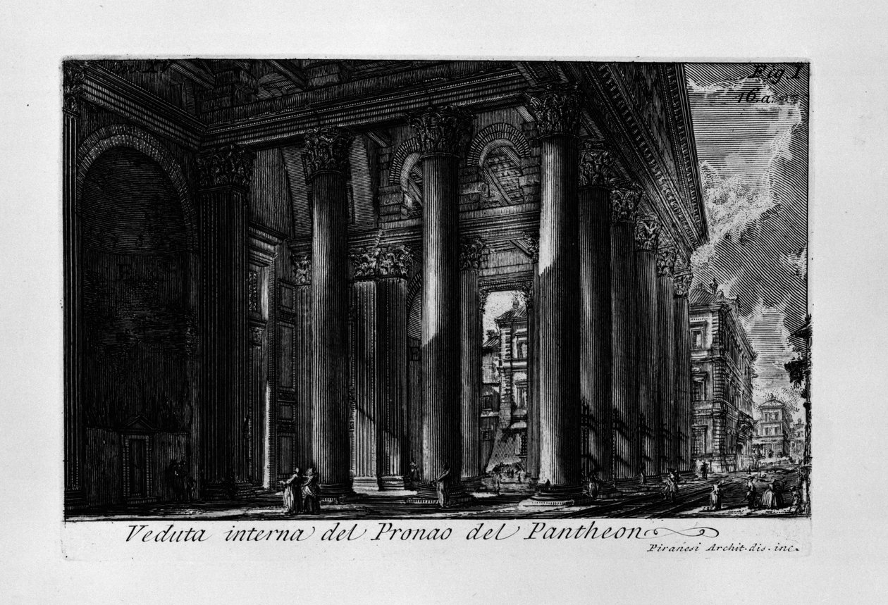 Veduta interna del Pronao del Pantheon av Giovanni-Battista Piranesi