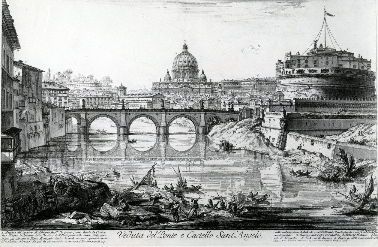 Utsikt över bron och Castel Sant