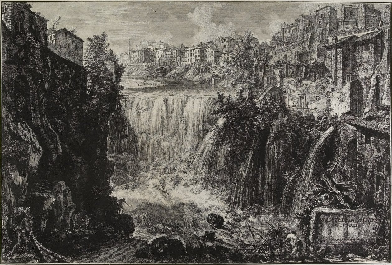 Utsikt över den stora kaskaden i Tivoli, 1766 av Giovanni Battista Piranesi