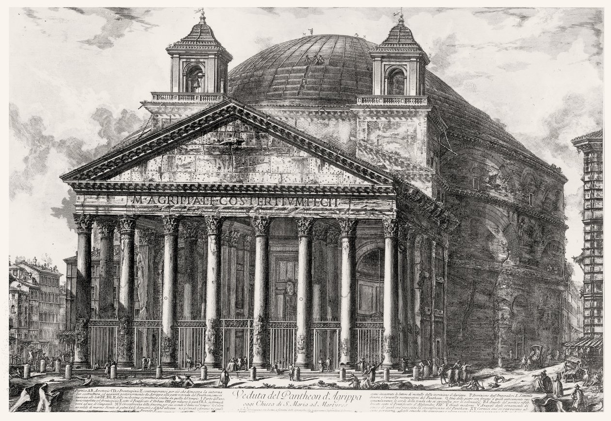 Vy över Pantheon, från "Views of Rome"-serien, c.1760 av Giovanni Battista Piranesi
