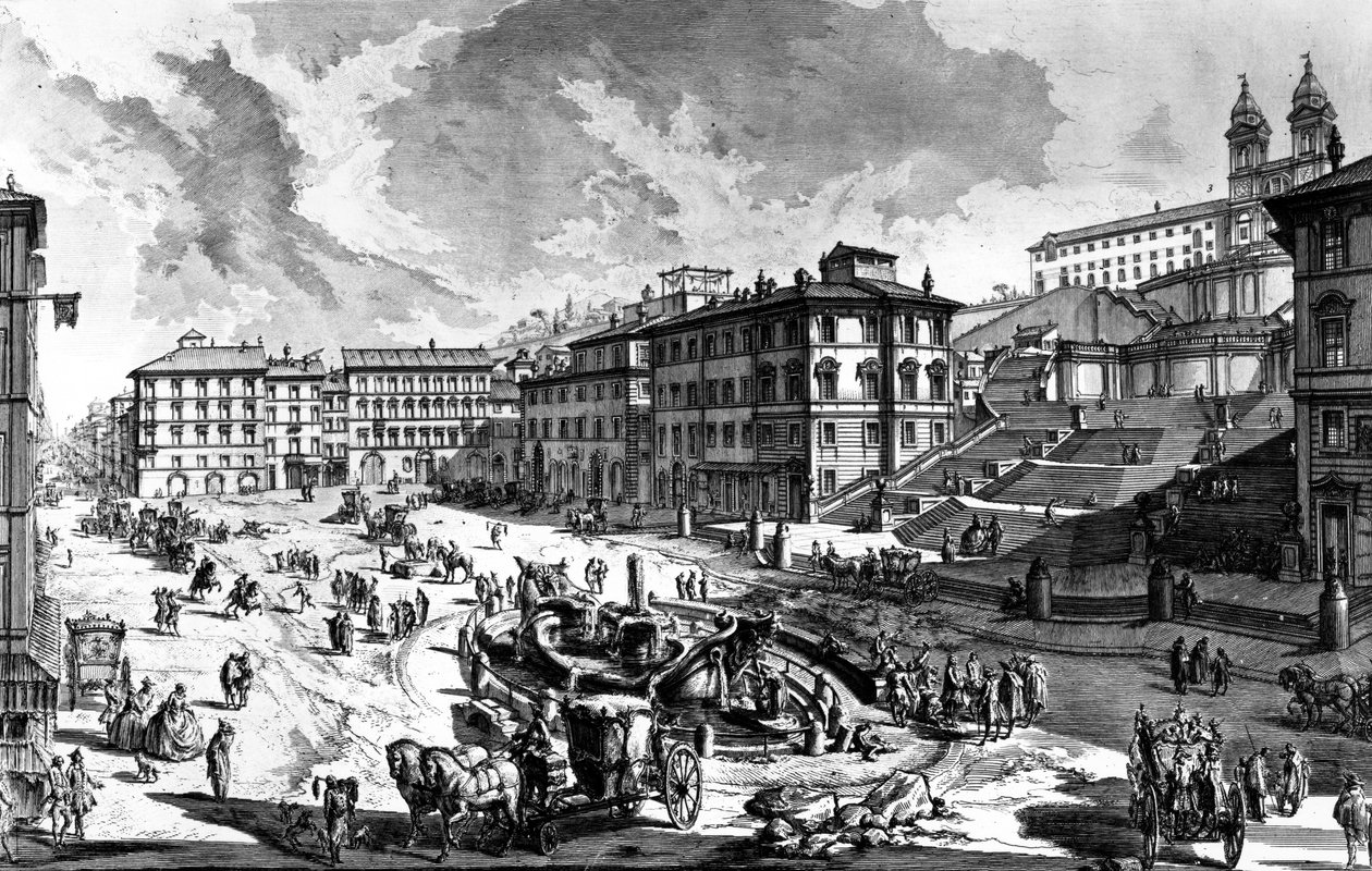 Vy över Piazza di Spagna, från serien "Views of Rome", c.1760 av Giovanni Battista Piranesi