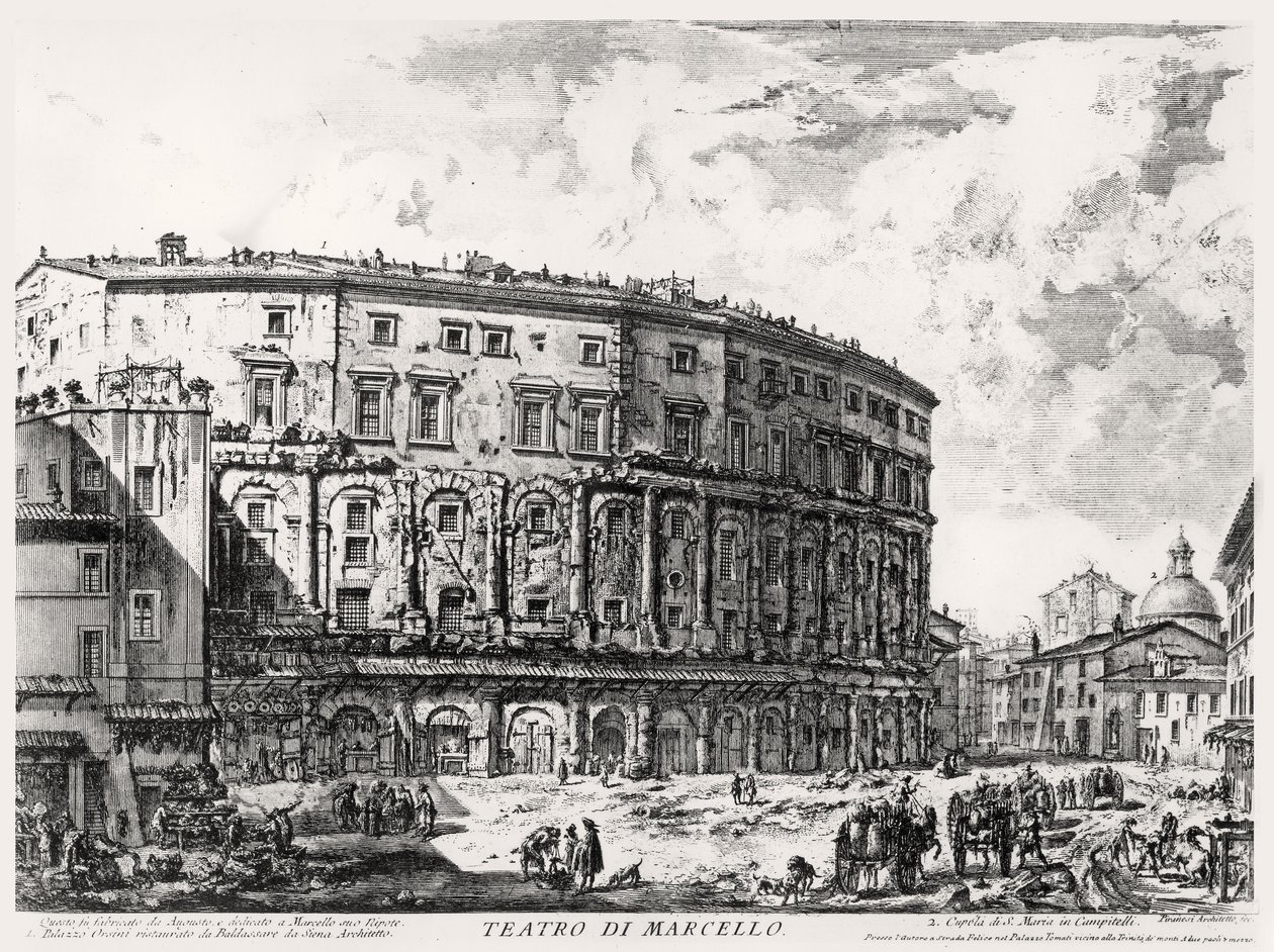 Utsikt över Marcellus teater, från serien "Views of Rome", c.1760 av Giovanni Battista Piranesi