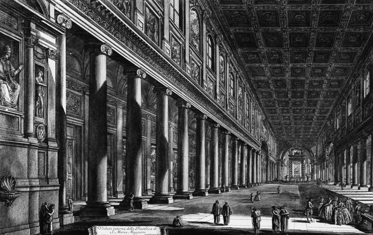 Utsikt över inredningen av Santa Maria Maggiore, från serien 