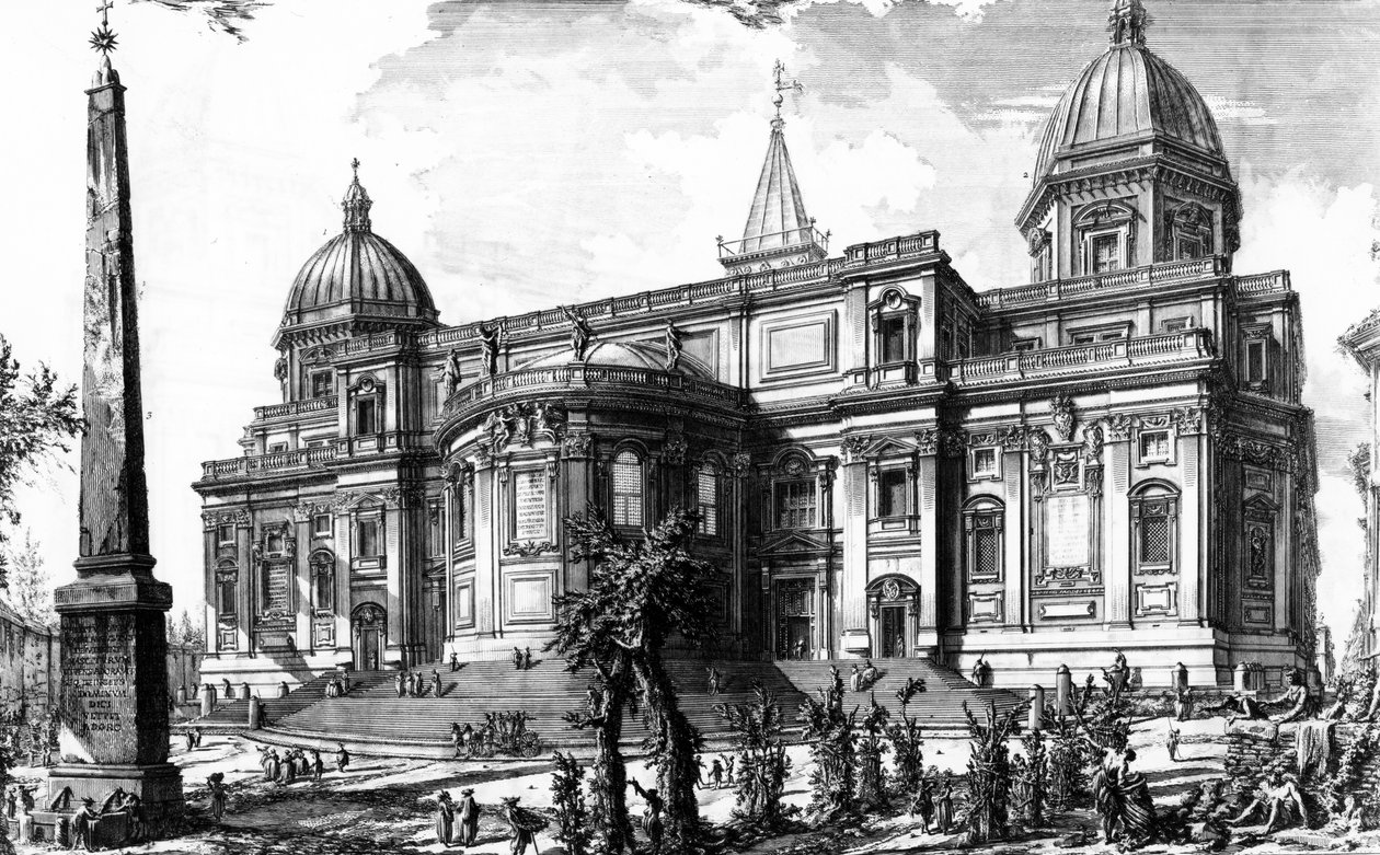 Vy av bakfasaden på Santa Maria Maggiore, från serien "Views of Rome", ca 1760 av Giovanni Battista Piranesi