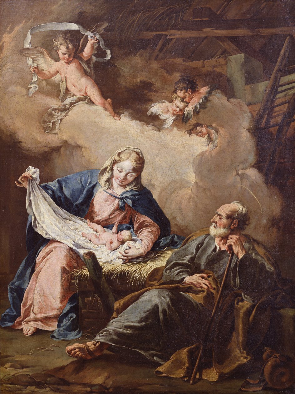 The Nativity, c.1730-40 swed av Giovanni Battista Pittoni