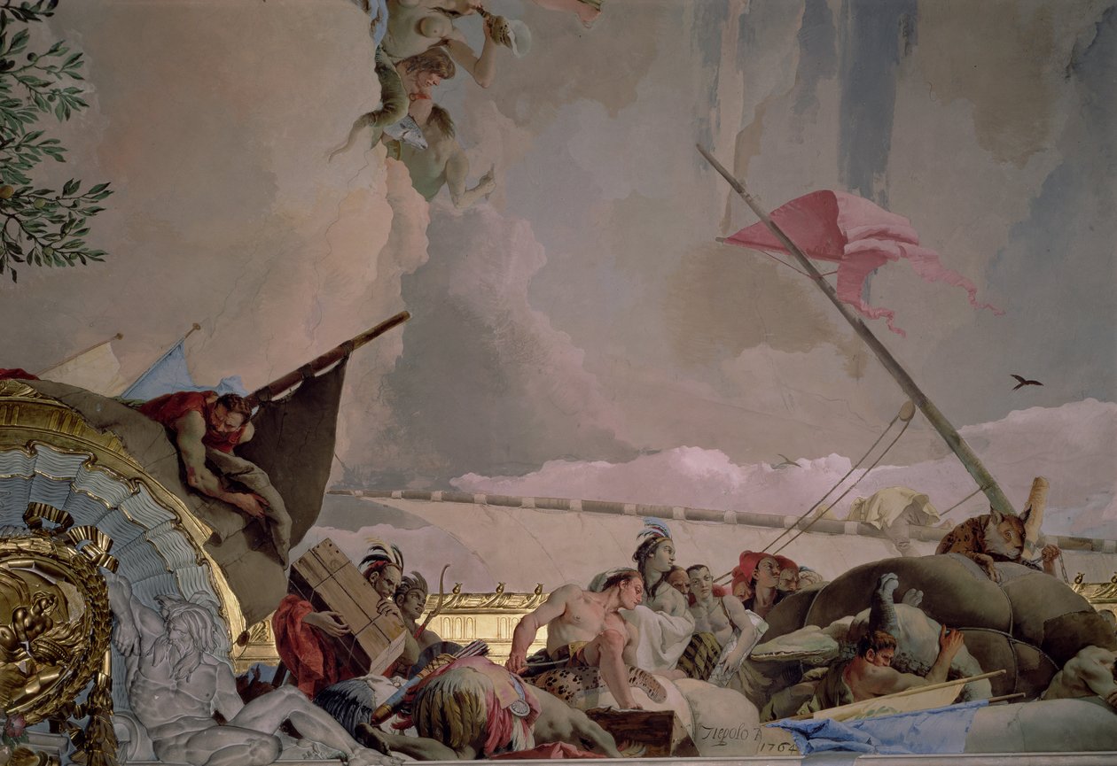 Amerika, detalj från The Glory of Spain II, från taket i tronrummet, 1764 (se även 61757, 62096, 62340) av Giovanni Battista Tiepolo