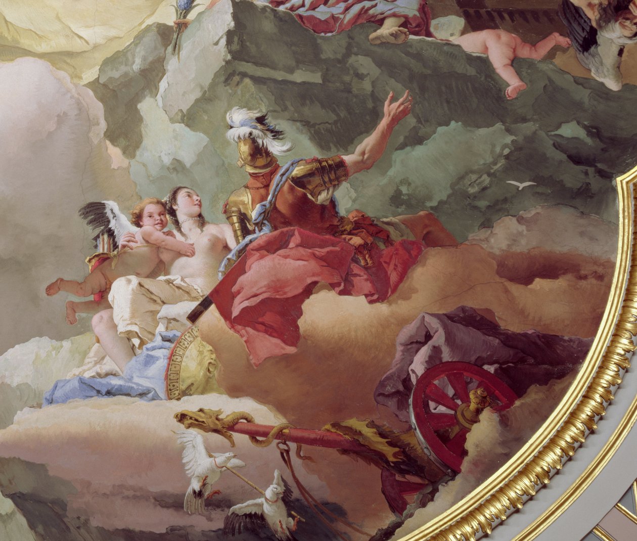 Apoteos av den spanska monarkin freskdetalj från 170577 av Giovanni Battista Tiepolo