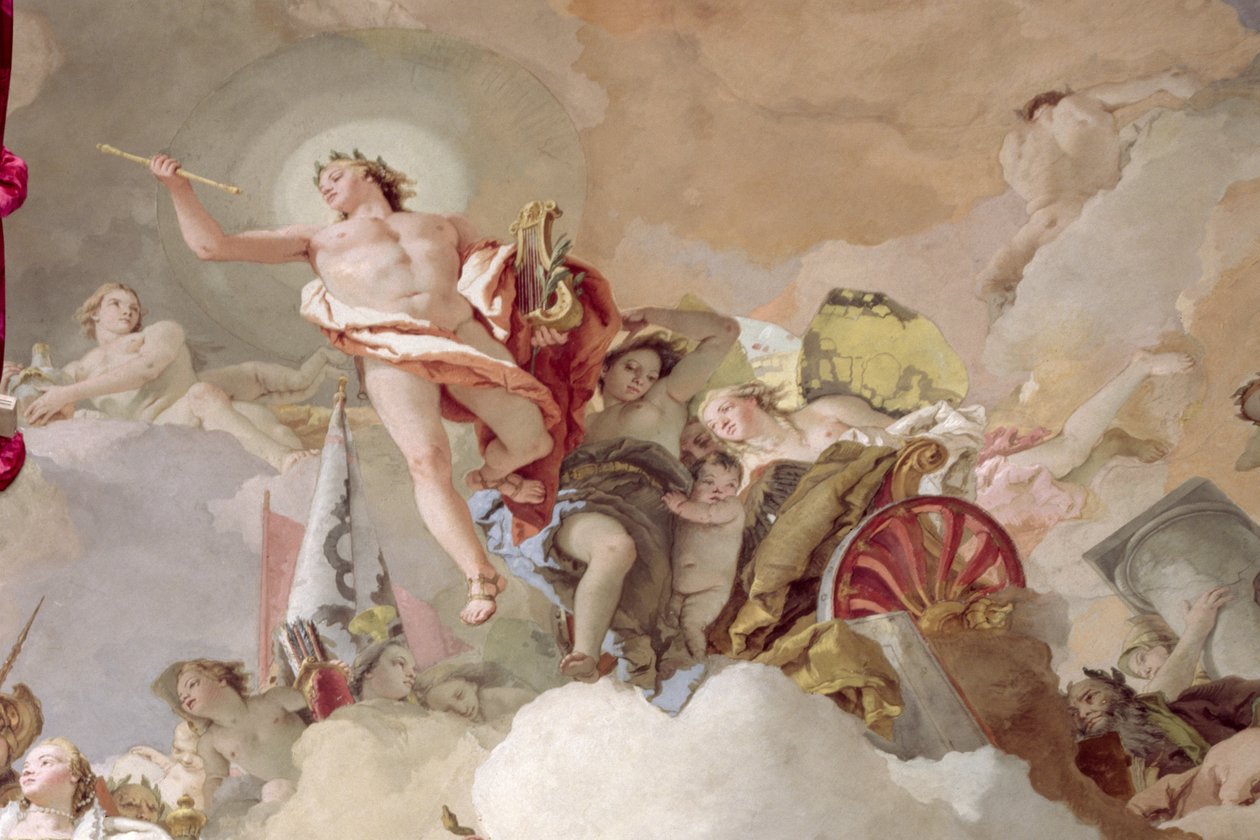 Apoteos av den spanska monarkin freskdetalj från 170577 av Giovanni Battista Tiepolo