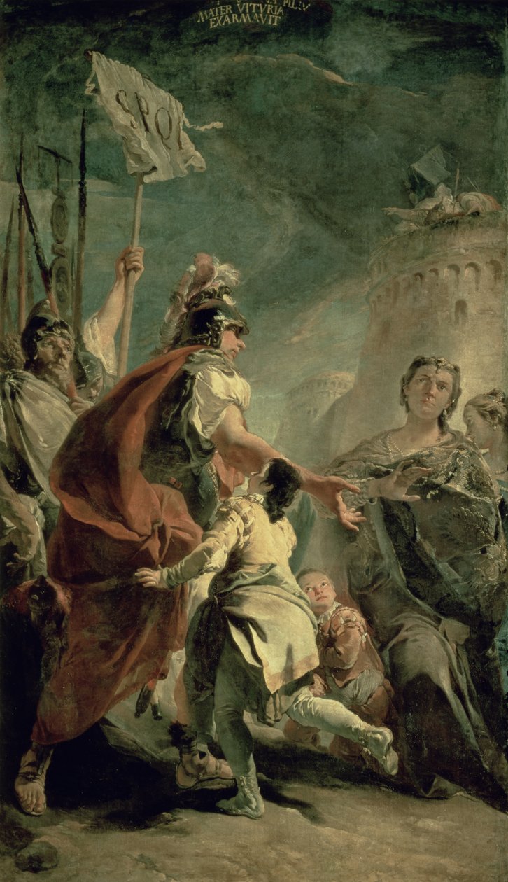 Coriolanus i Roms omgivningar, c.1725 av Giovanni Battista Tiepolo