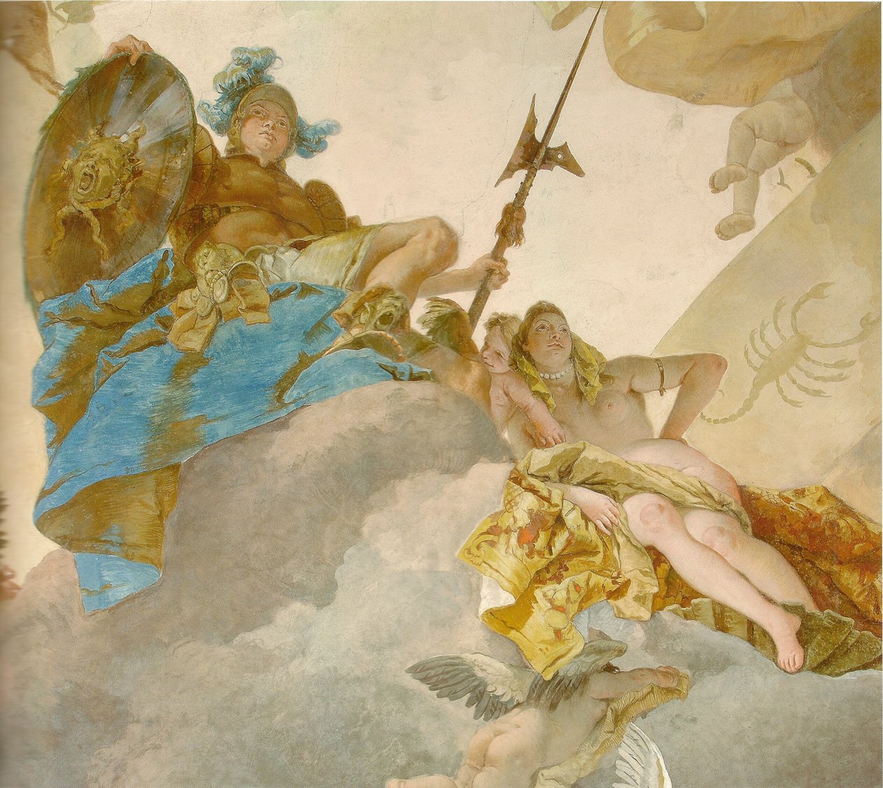 Deckenfresko im Treppenhaus der Würzburger Residenz, Detail av Giovanni Battista Tiepolo