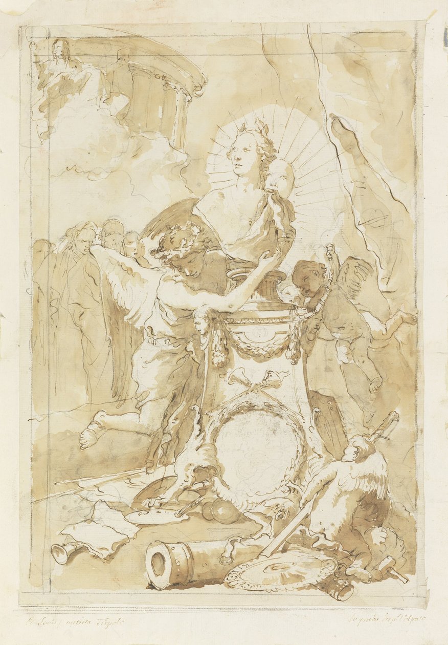 Design för dedikationssida till Karl III av Spanien och de två Sicilierna av Giovanni Battista Tiepolo