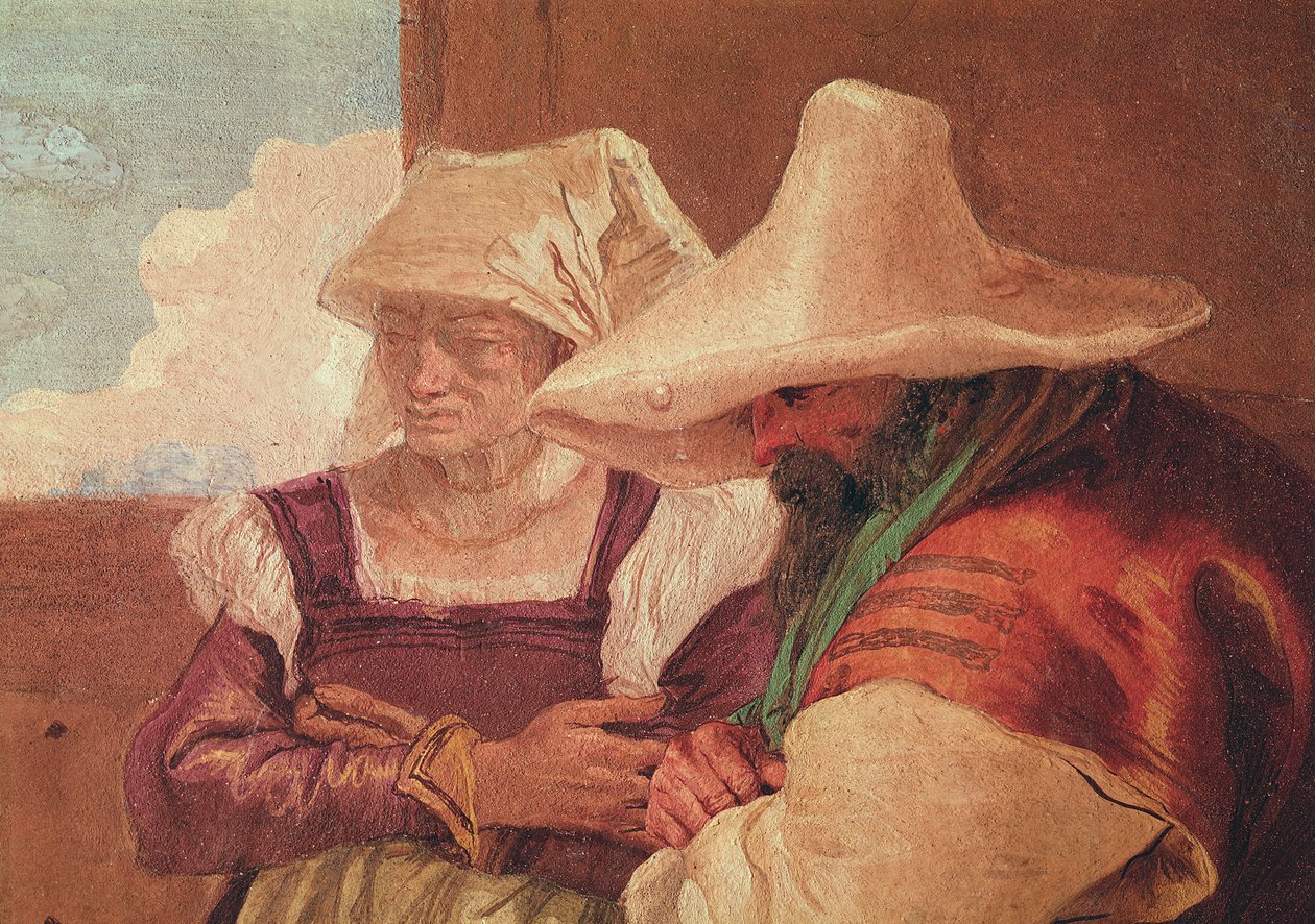 Detalj av herdarna från Angelica och Medoro med herdarna, 1757 av Giovanni Battista Tiepolo