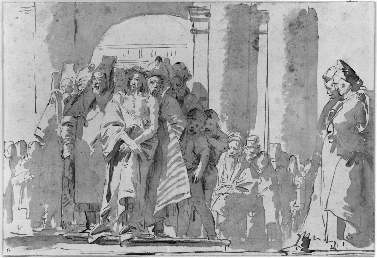 Ecce homo (penna och bläck och tvätta på papper) av Giovanni Battista Tiepolo