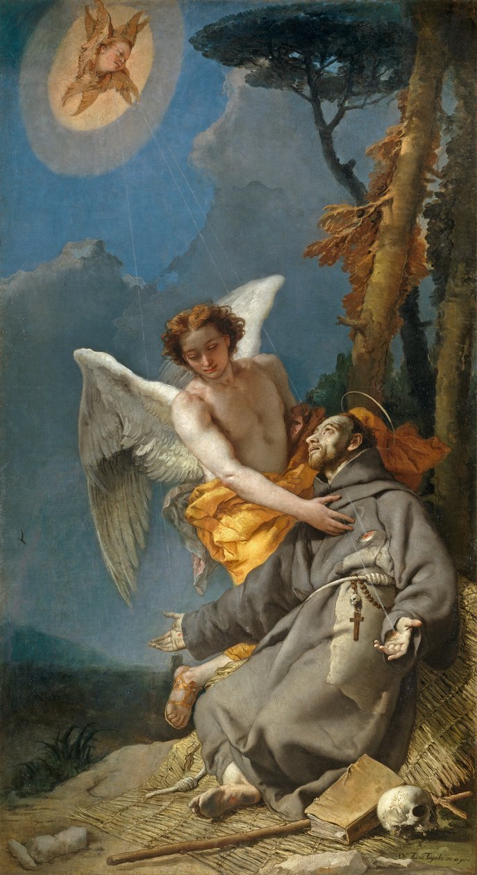 Estigmatización de san Francisco de Asís av Giovanni Battista Tiepolo