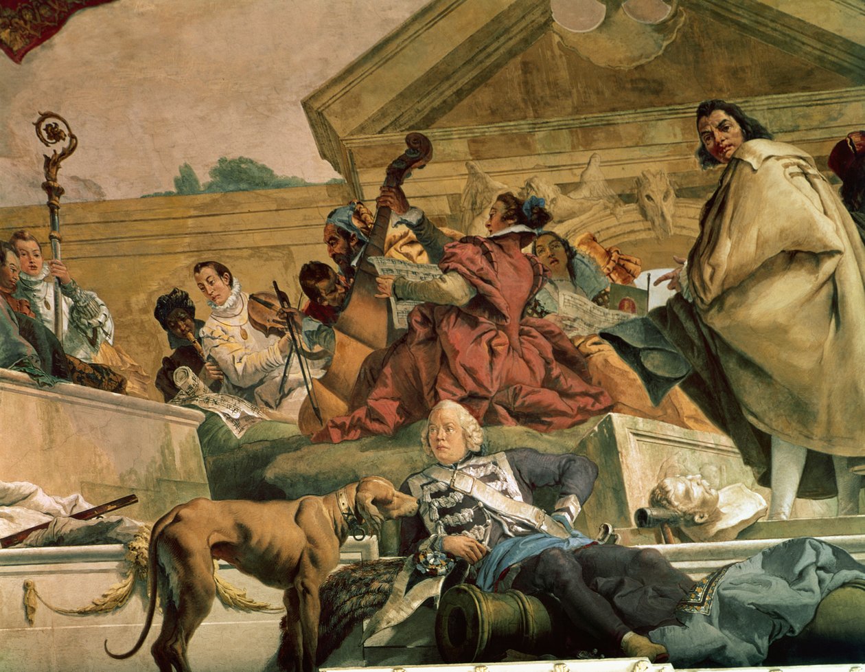 Europa, en av de fyra kontinenterna från taket i Treppenhaus, 1750-53 (se även 30573 och 168392) av Giovanni Battista Tiepolo