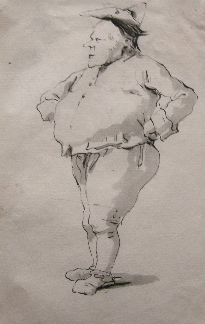 Karikatur eines Menschen av Giovanni Battista Tiepolo