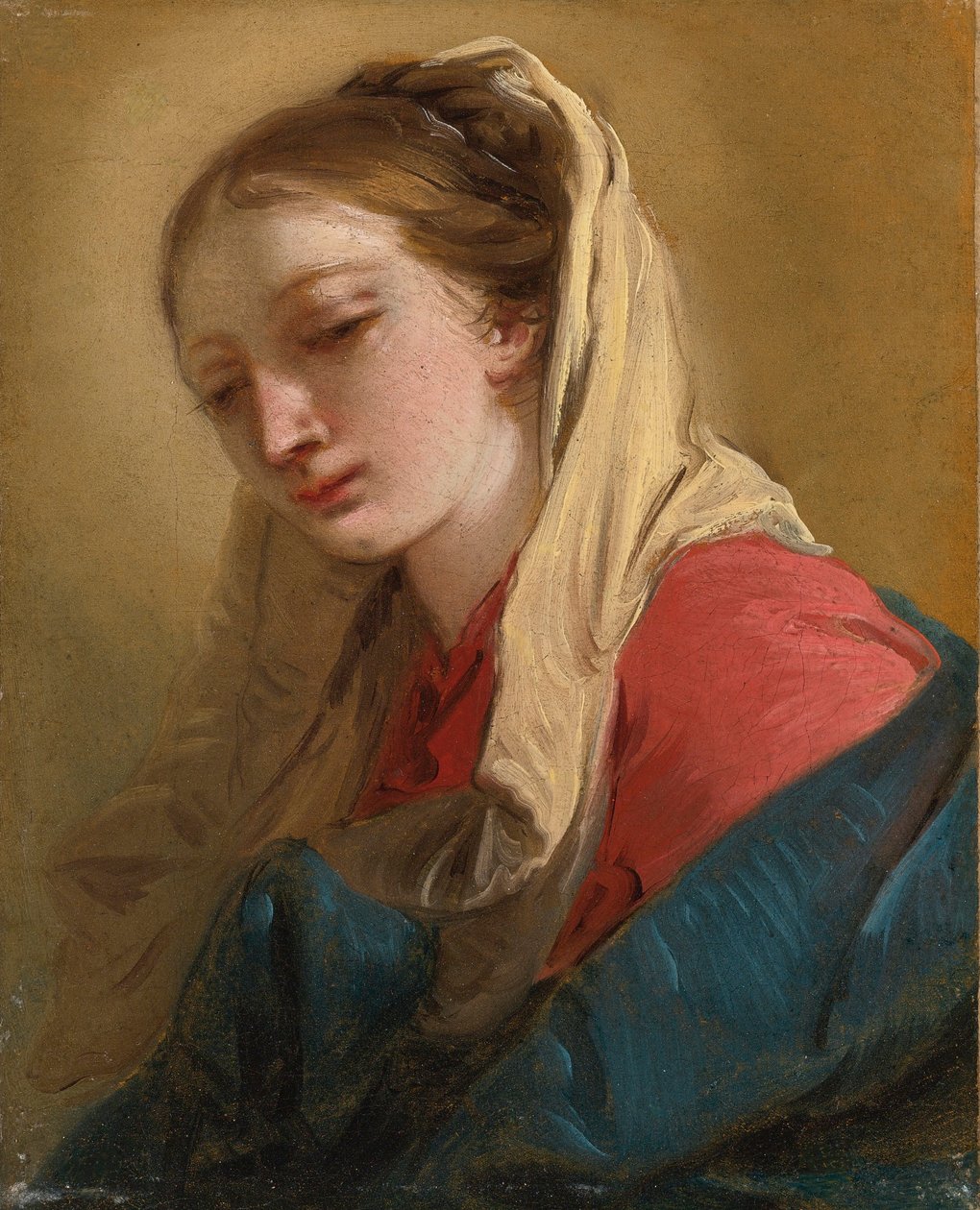 Mary Magdalene veiled in white av Giovanni Battista Tiepolo