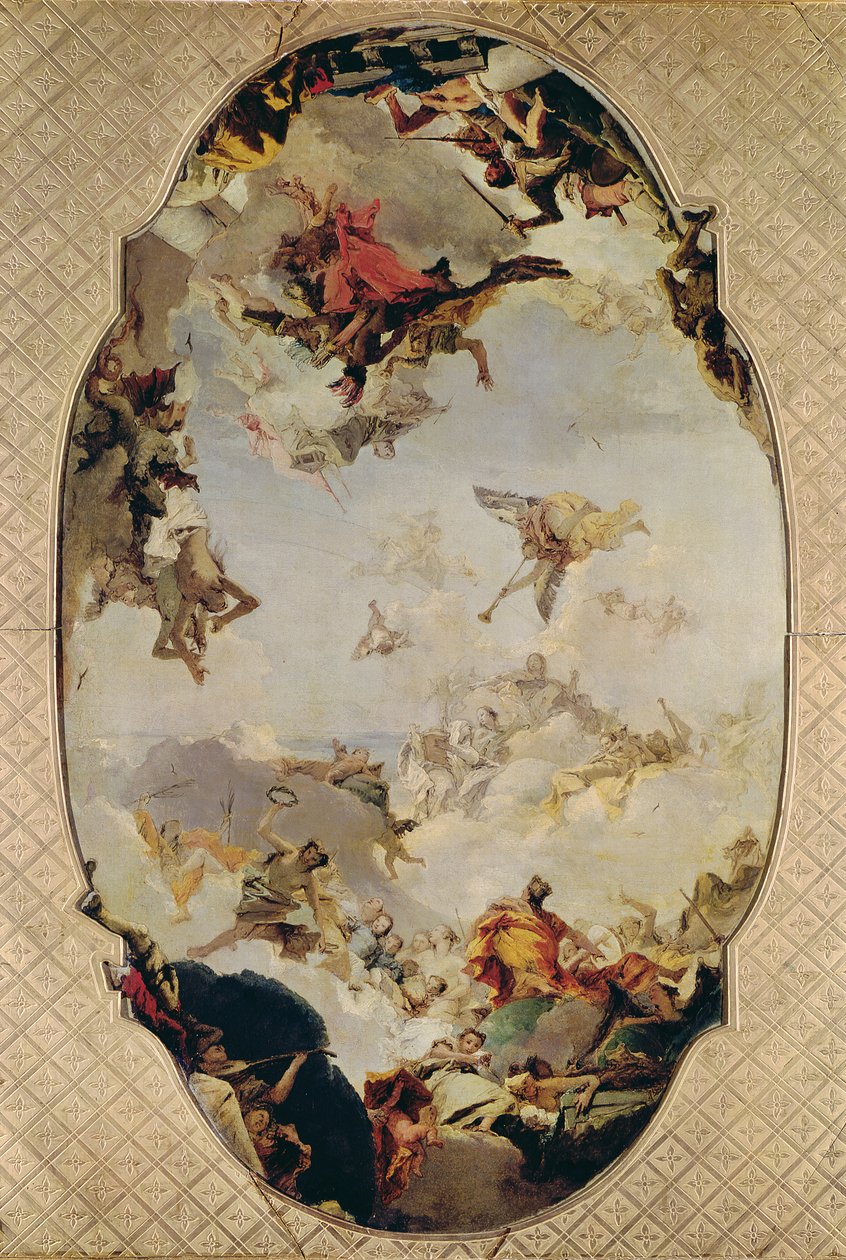 Skiss för The Apotheosis of the Pisani Family, 1760 (se även 145074) av Giovanni Battista Tiepolo