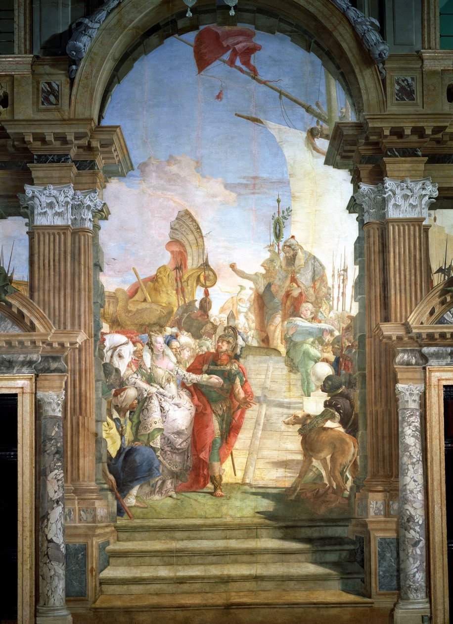 Mötet mellan Antonius (c.82-30 f.Kr.) och Kleopatra (51-30 f.Kr.) 1747-50 av Giovanni Battista Tiepolo