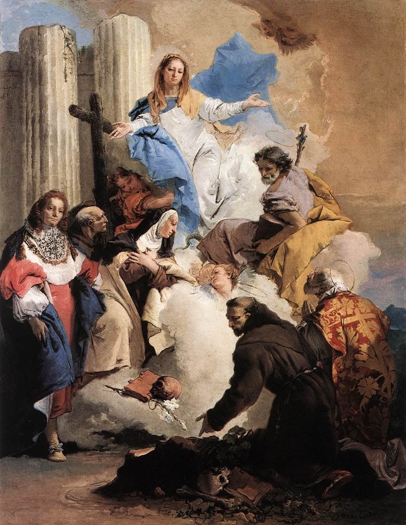 The Virgin with Six Saints av Giovanni Battista Tiepolo