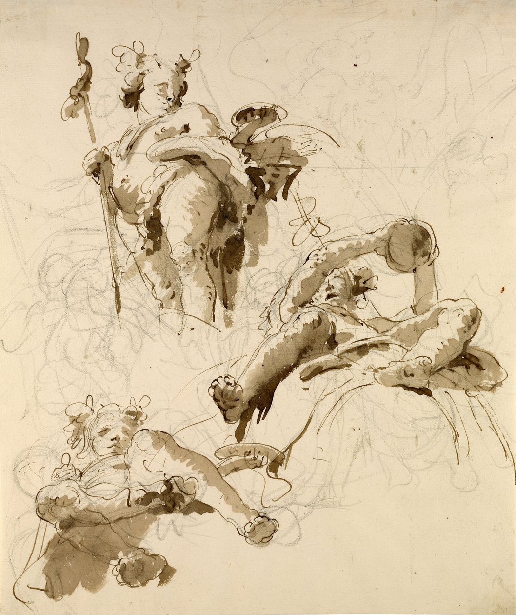 Tre studier av Gud Bacchus av Giovanni Battista Tiepolo
