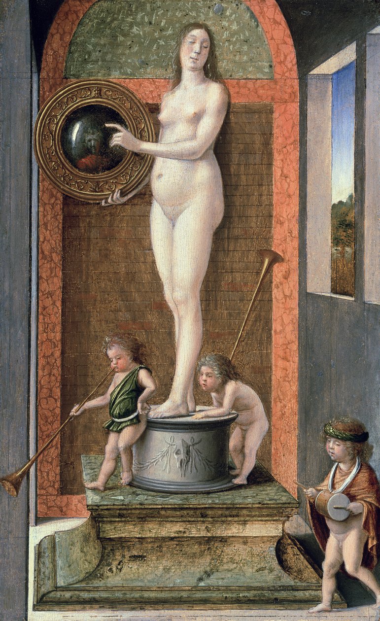 Allegory of Prudence (se 13120 för restaureringsversion före 2000) av Giovanni Bellini