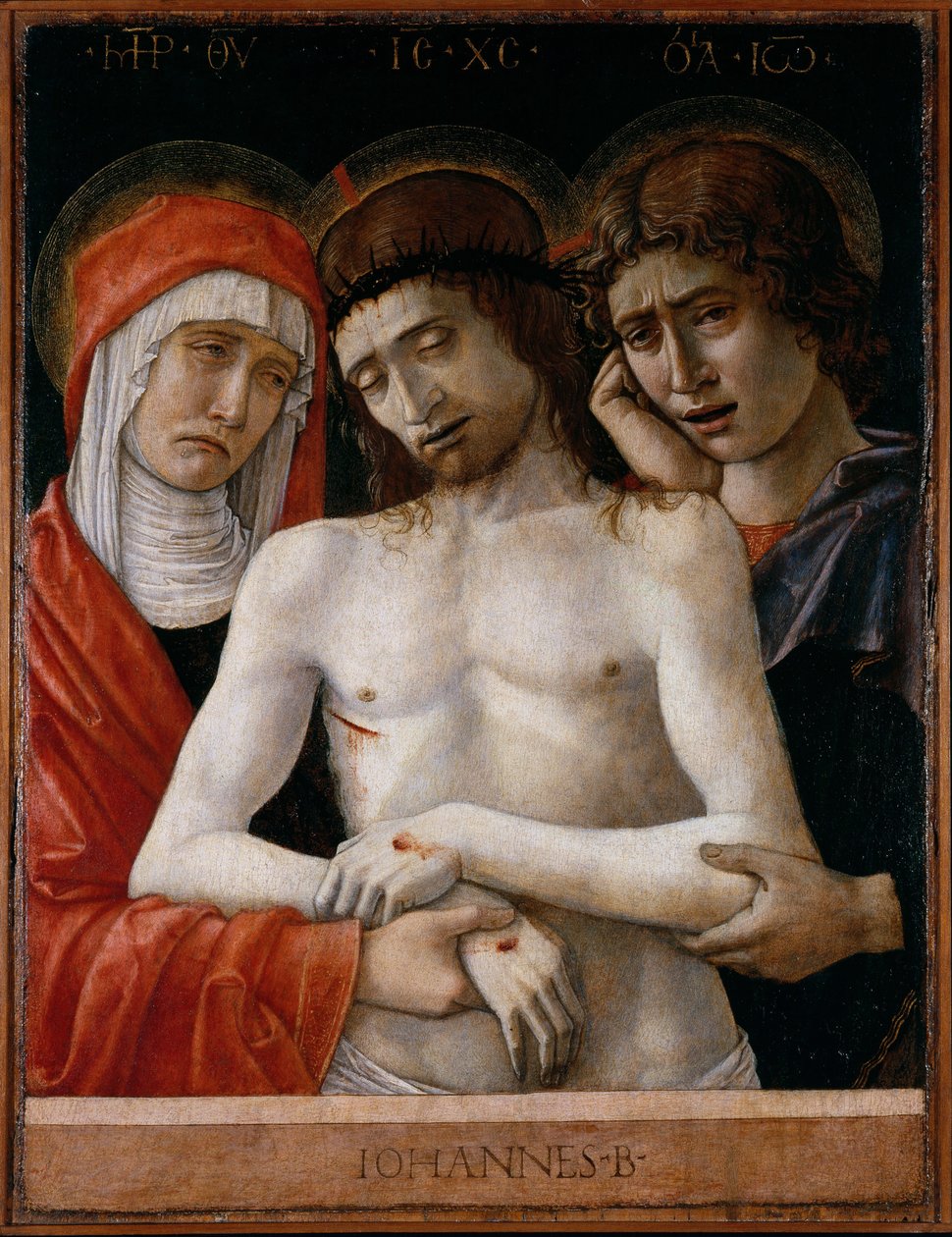 Dead Christ Supported by the Madonna and St John av Giovanni Bellini