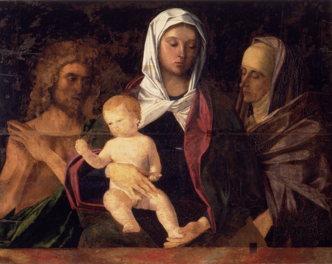 Madonna och barn med Johannes Döparen och Anna (panel) av Giovanni Bellini