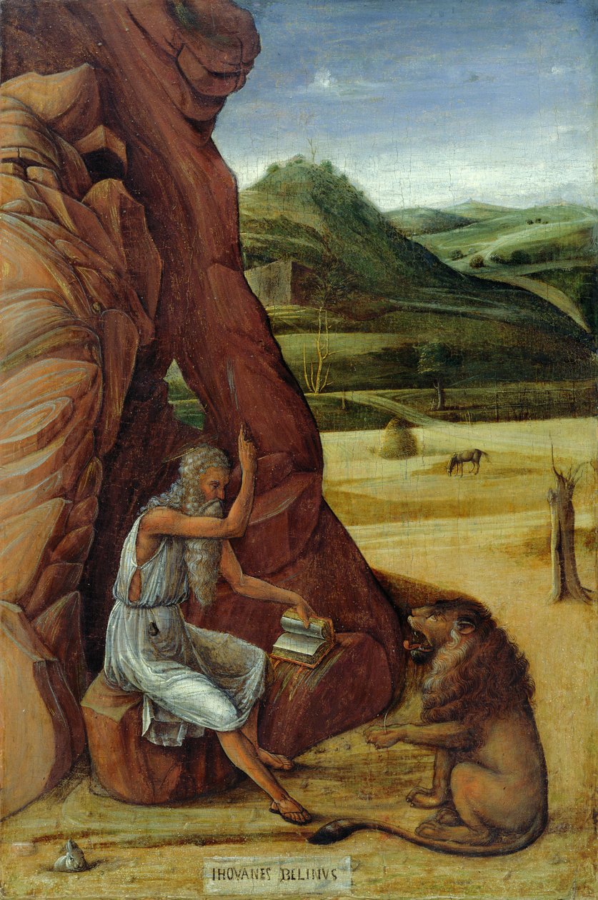 St. Hieronymus i vildmarken, ca 1450 (tempera på panel) av Giovanni Bellini
