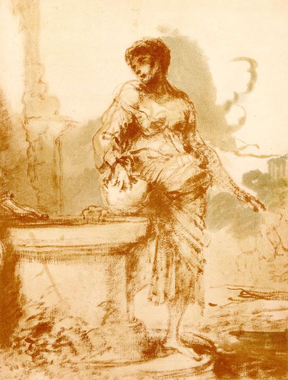 Kristus och den samaritanska kvinnan vid brunnen av Giovanni Benedetto Castiglione