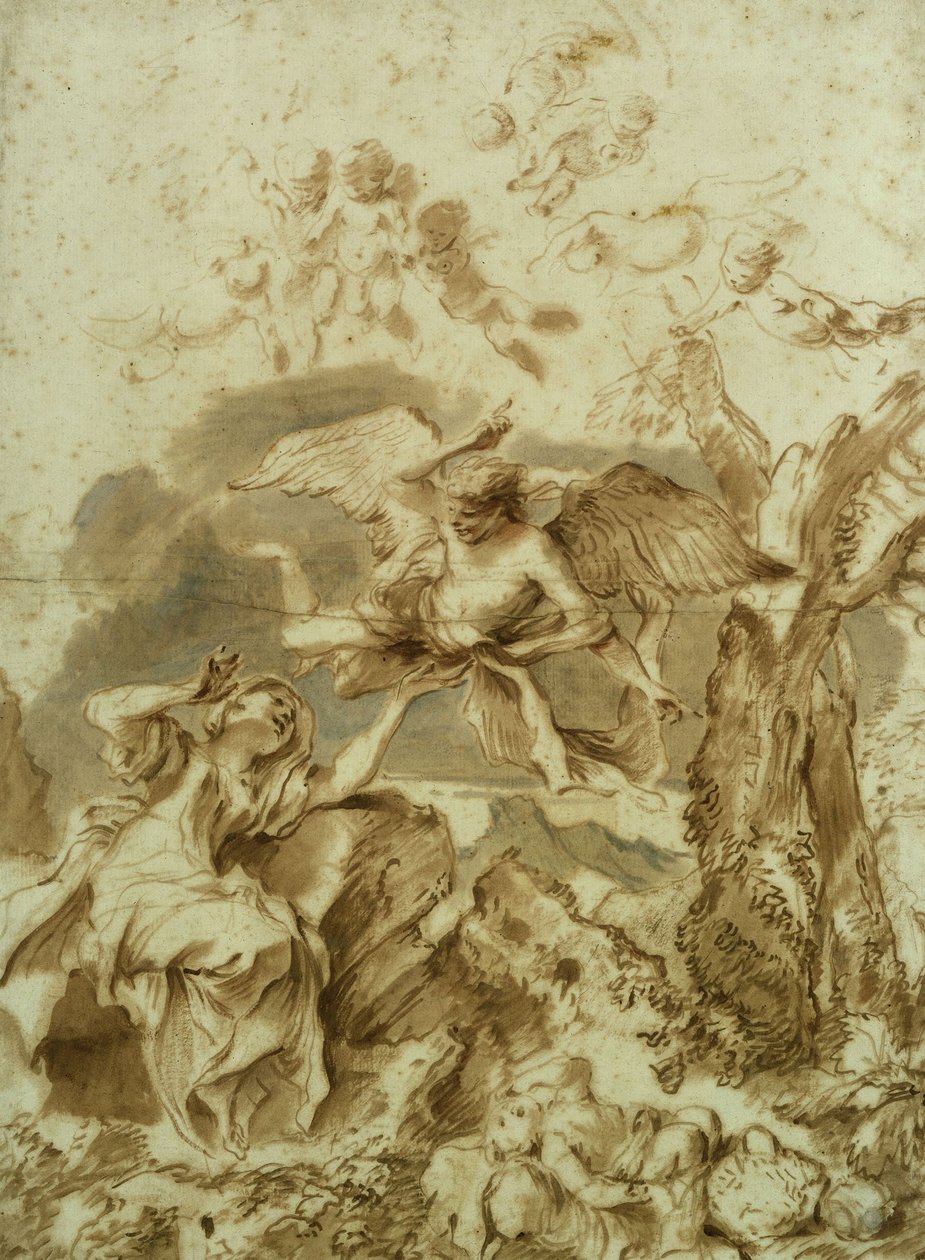 Hagar och Ismael i öknen av Giovanni Benedetto Castiglione