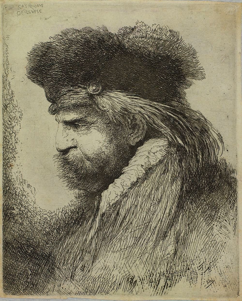 Large Studies of Heads in Oriental Headdress av Giovanni Benedetto Castiglione