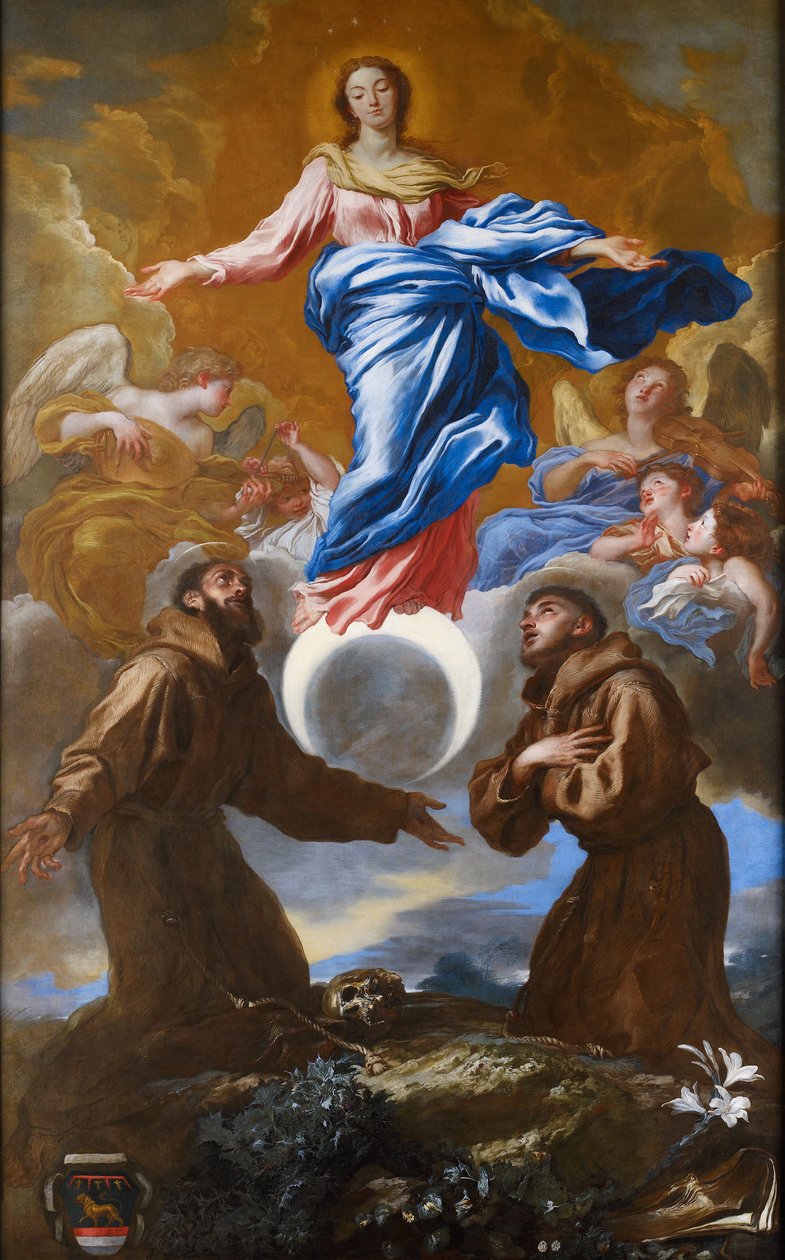 Den obefläckade avlelsen med de heliga Franciskus av Assisi och Antonius av Padua, 1650 av Giovanni Benedetto Castiglione