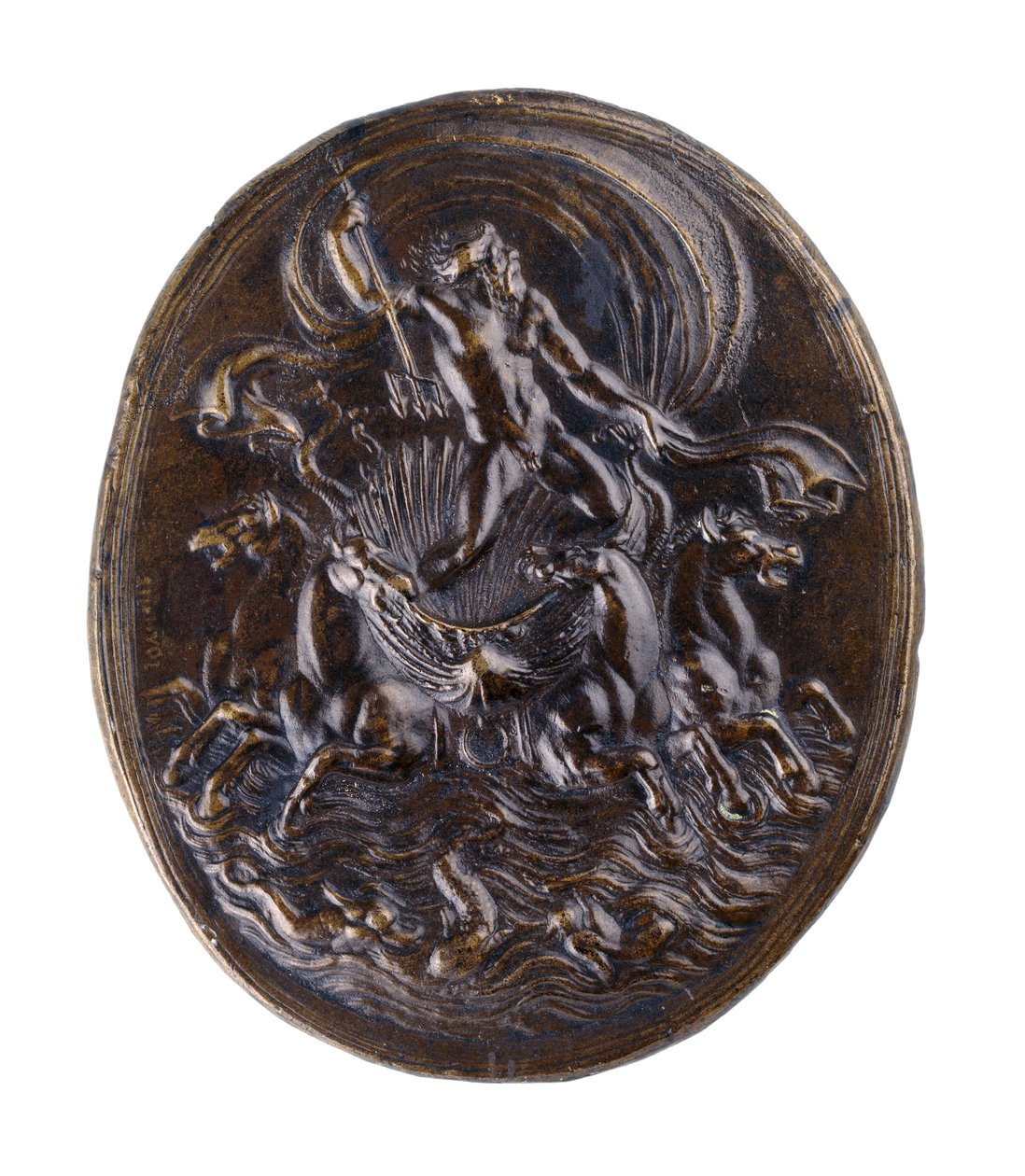 Neptunus i sin vagn (Quos Ego), ca 1530-1540 (brons) av Giovanni Bernardi