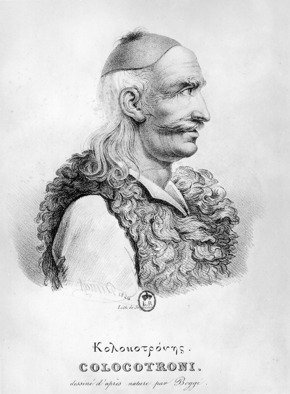 Theodore Kolokotronis (1770-1843) graverad av Alois Senefelder (1771-1834) 1826 av Giovanni Boggi