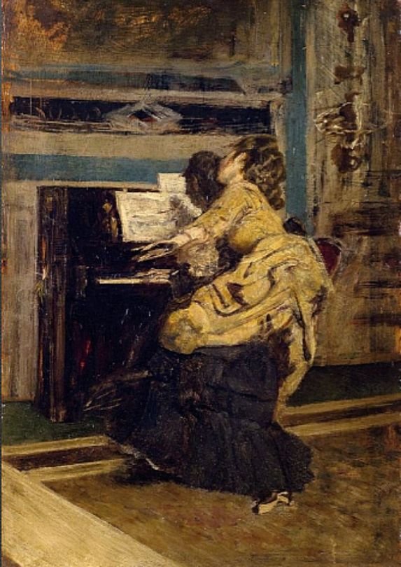  Gentleman at the PianonDeutsch: Mann am KlaviernPolski: Mezczyzna przy pianinien av Giovanni Boldini