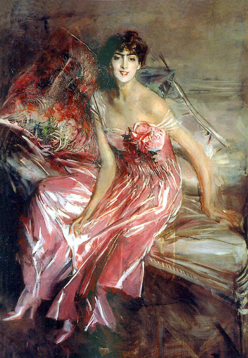  Lady in RosenDeutsch: Frau in RosanPolski: Kobieta w rozun av Giovanni Boldini
