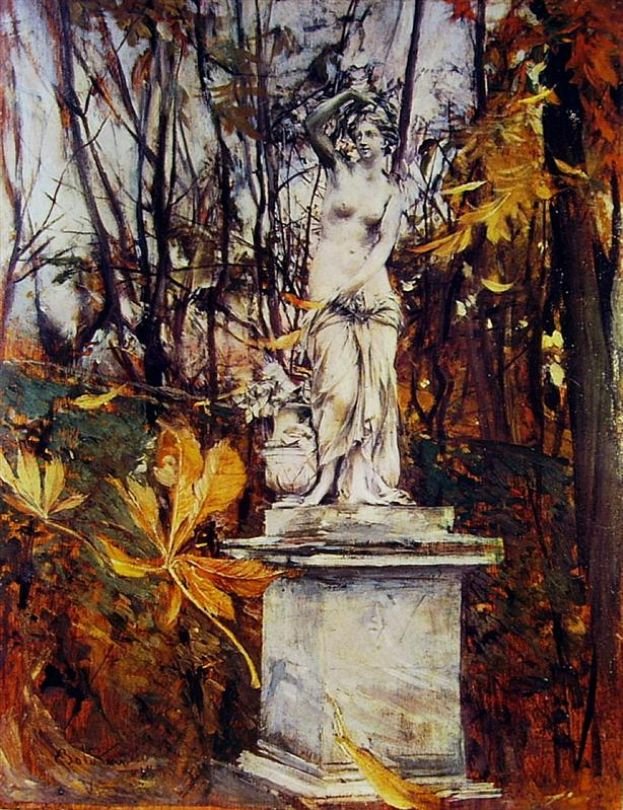  Statue in the Park of VersaillesnDeutsch: Statue im Park von VersaillesnPolski: Posag w wersalskim parkun av Giovanni Boldini